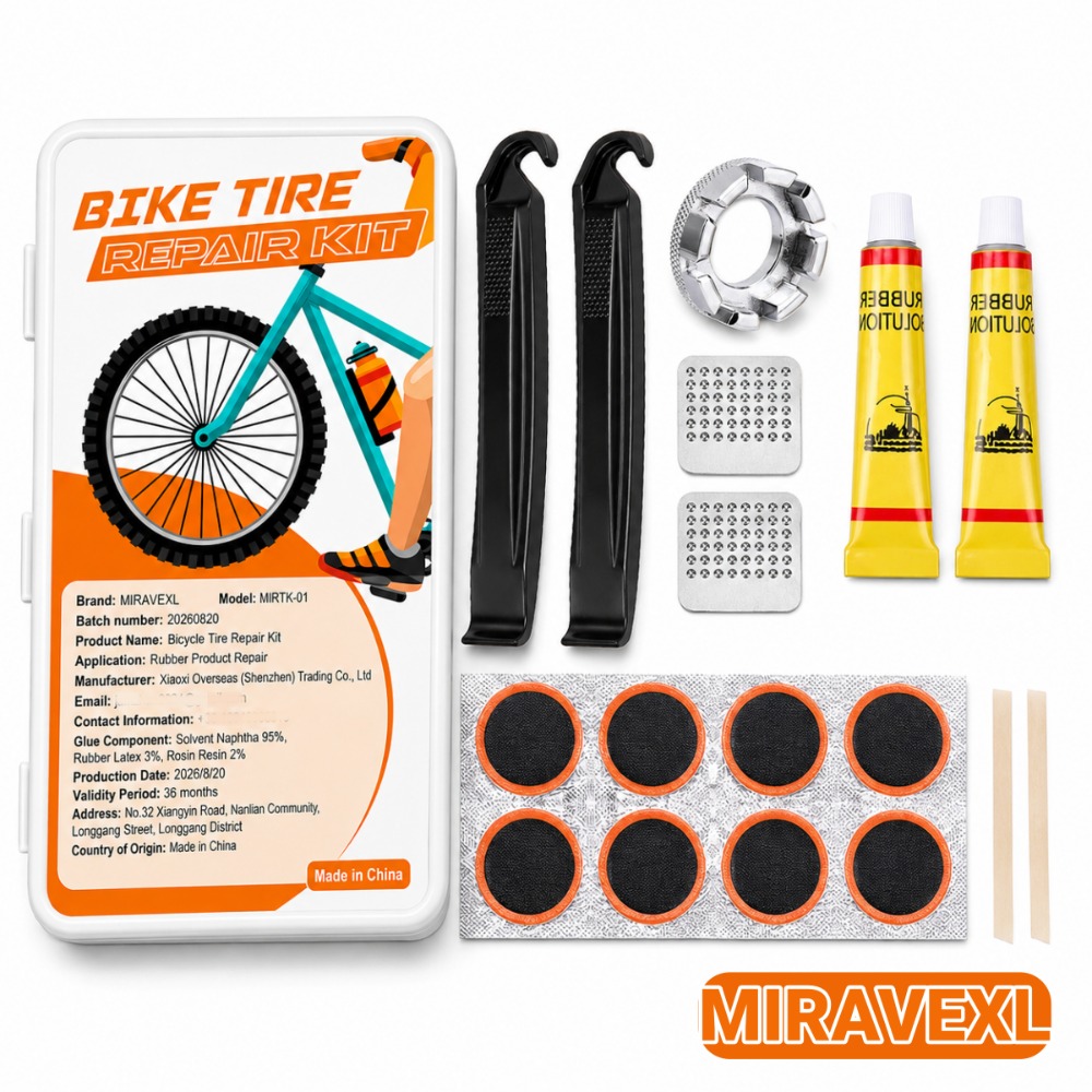 Mountain Biking Tube - Fietsbandreparatieset, Fietsbinnenband Lekreparatieset, Metalen rasp en